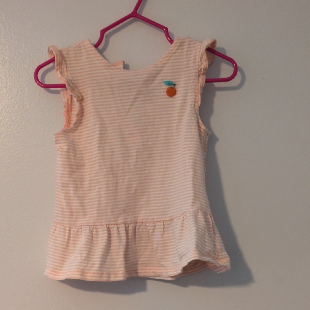 Peach Striped Kids Top